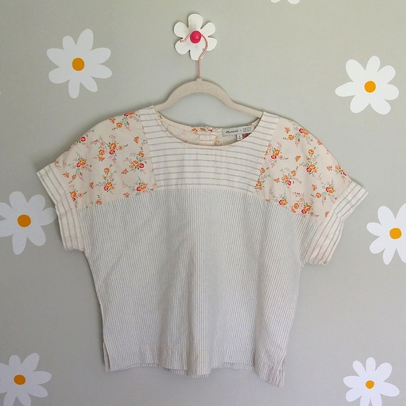 Madewell x The New Denim Project Patchwork Top In Railroad Stripe - Picture 3 of 15